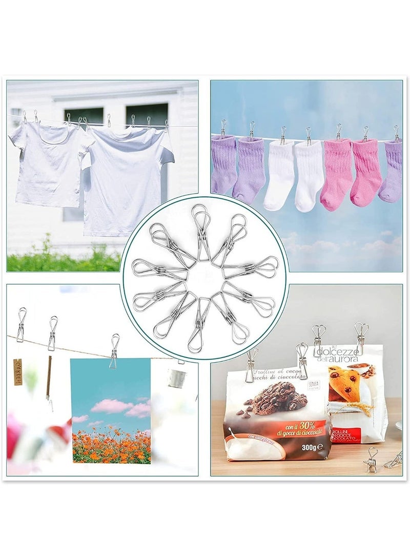 Clothes Pins Pegs, 30 Pieces Stainless Steel Windproof Laundry Hanging Wire Clips for Home Blanket Towel Clothes, 6.5cm/2.56 Inch (Silver) - Image 4